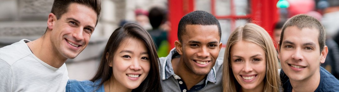 Group of travel tourists in London